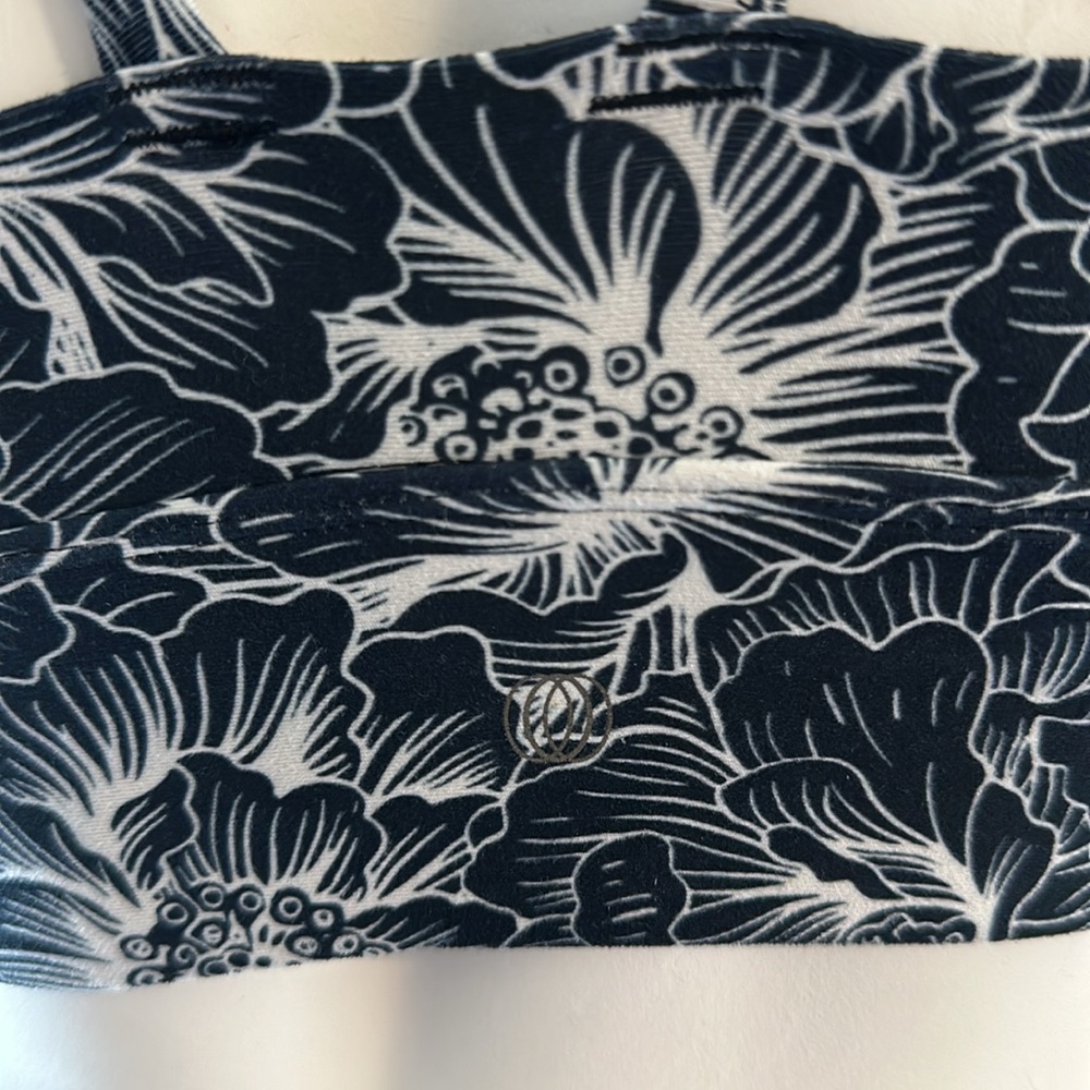 The Balance collection black floral mid imoact lined sport bra - Picture 8 of 8